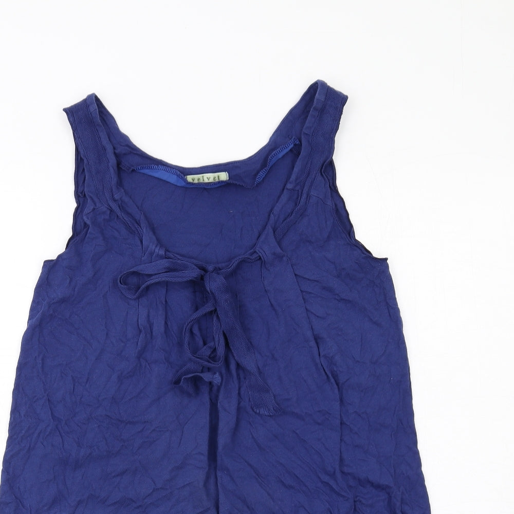 Velvet Womens Blue Cotton Basic Tank Size M Scoop Neck