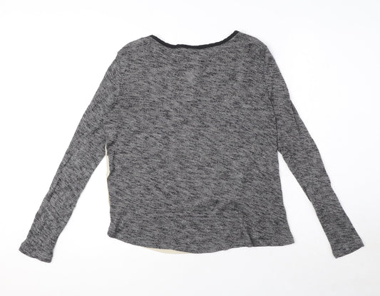 VERO MODA Womens Grey Viscose Basic T-Shirt Size S Round Neck