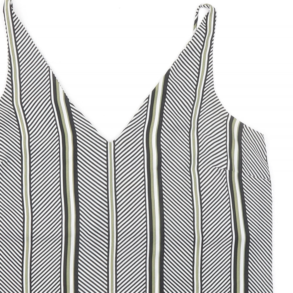 Dorothy Perkins Womens Black Geometric Polyester Camisole Tank Size 12 V-Neck
