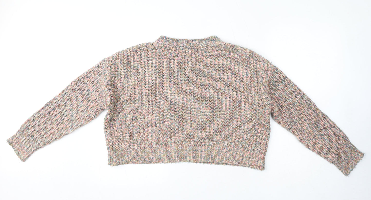 BDG Womens Pink Round Neck Acrylic Pullover Jumper Size S