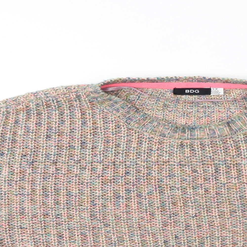 BDG Womens Pink Round Neck Acrylic Pullover Jumper Size S