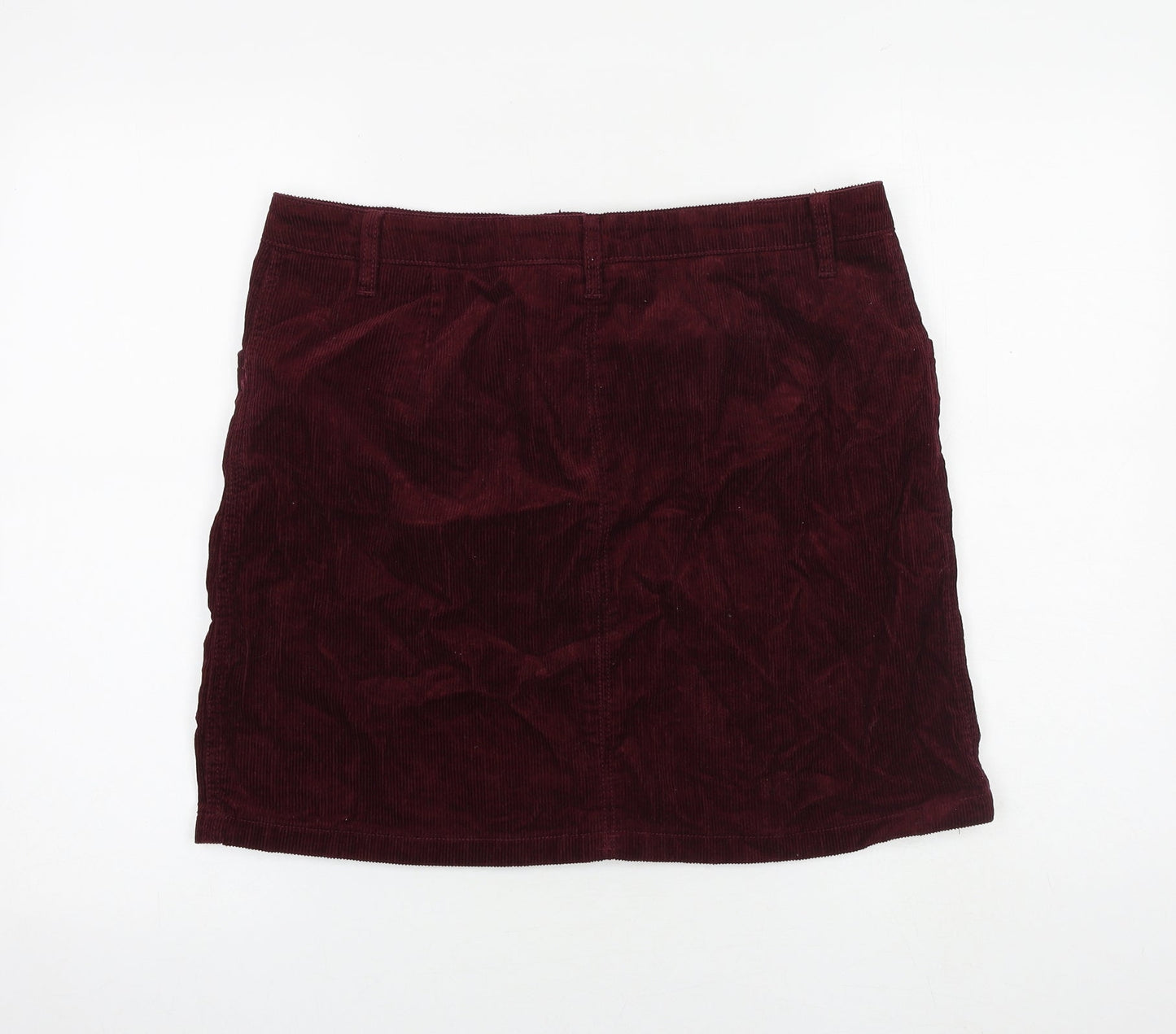 Studio Womens Red Cotton A-Line Skirt Size 14 Zip