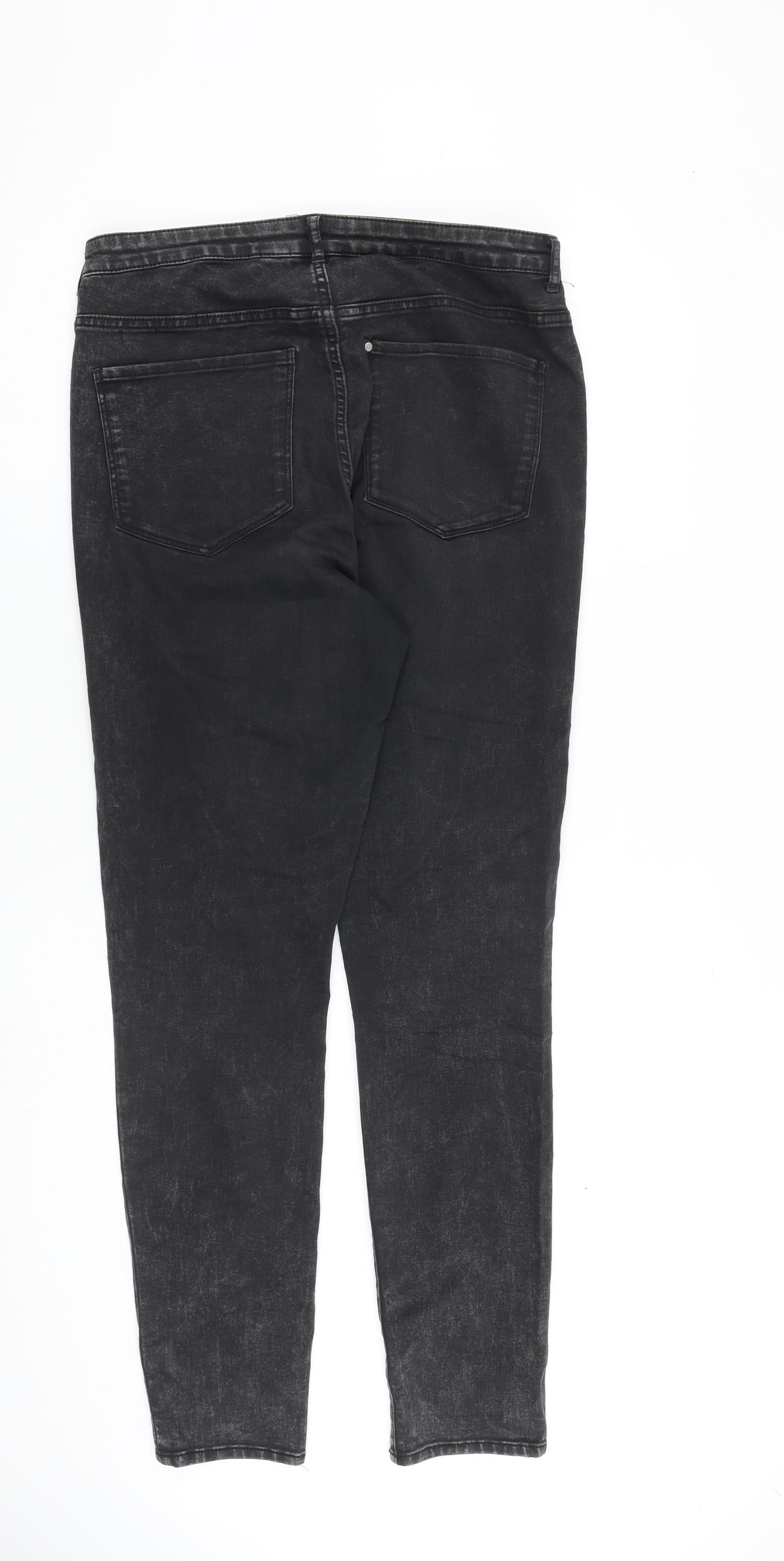 H&M Womens Grey Cotton Skinny Jeans Size 28 in L32 in Regular Button