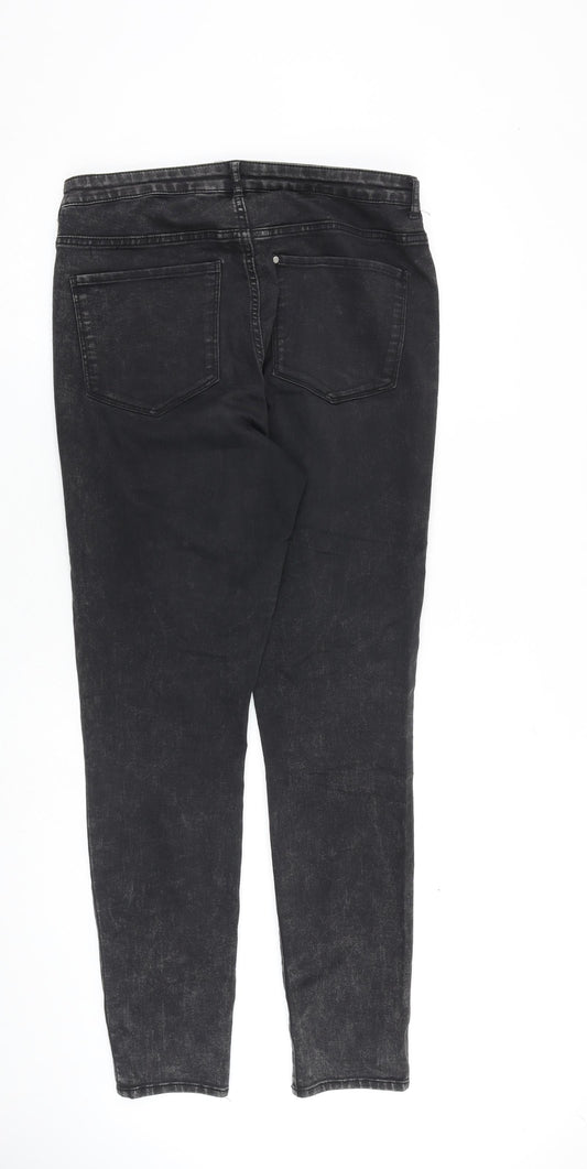 H&M Womens Grey Cotton Skinny Jeans Size 28 in L32 in Regular Button