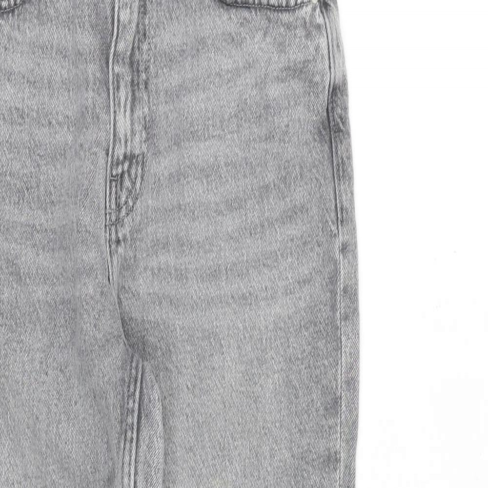 Only Womens Grey Cotton Straight Jeans Size 28 in L32 in Regular Zip - Raw Hem