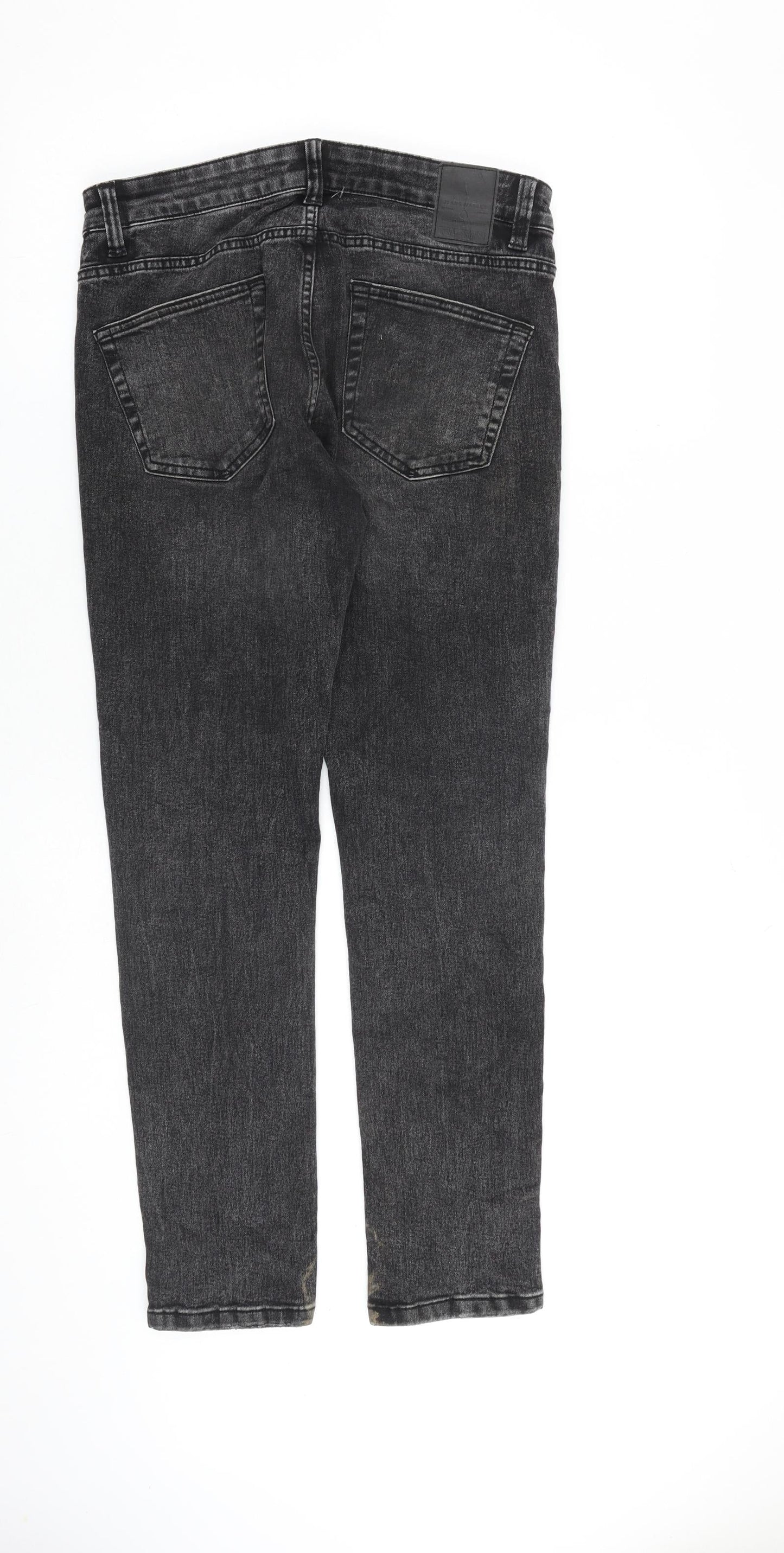 ONLY & SONS Mens Grey Cotton Skinny Jeans Size 30 in L30 in Slim Zip