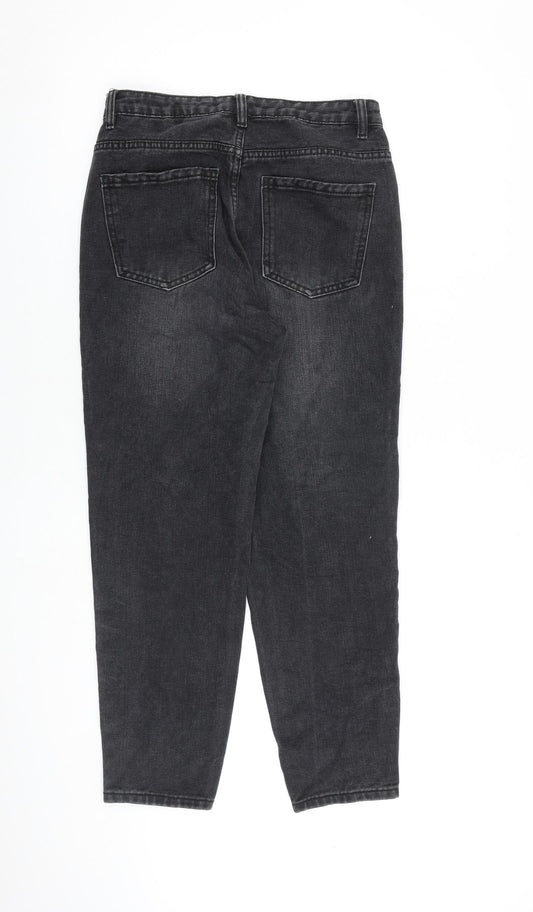 Redial Womens Grey Cotton Tapered Jeans Size 8 L27 in Regular Zip