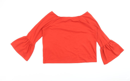 VERO MONDA Womens Red Polyester Basic Blouse Size XL Boat Neck