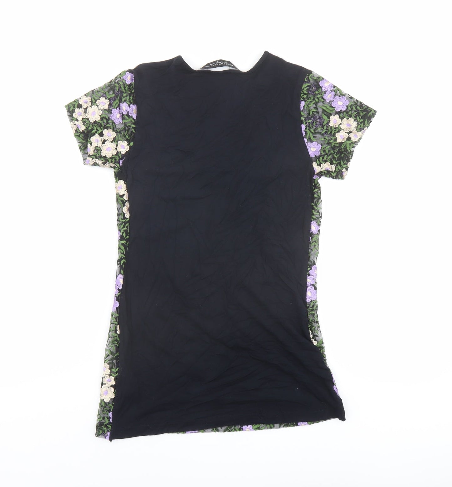 Dorothy Perkins Womens Multicoloured Floral Polyester Basic T-Shirt Size 10 Round Neck