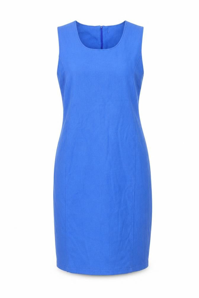 Yessica Womens Blue Polyester Tank Dress Size 14 Round Neck Zip