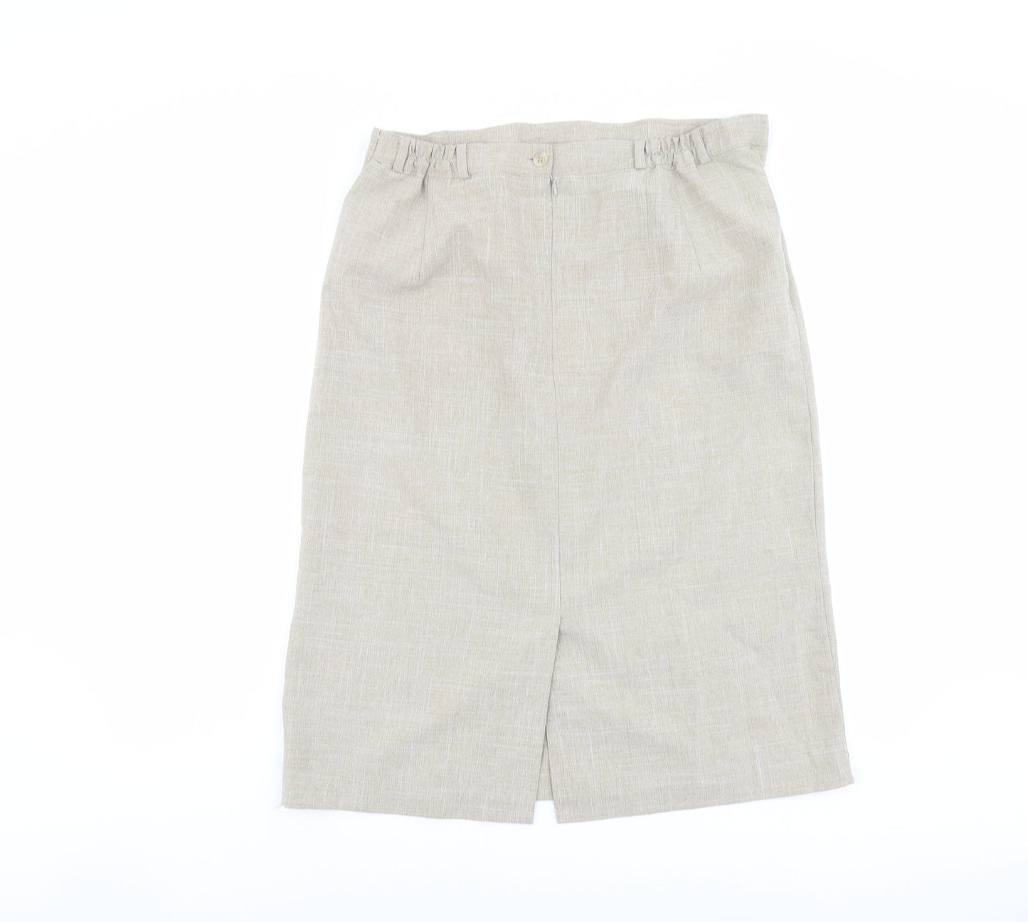Bonmarché Womens Beige Polyester Straight & Pencil Skirt Size 22 Zip