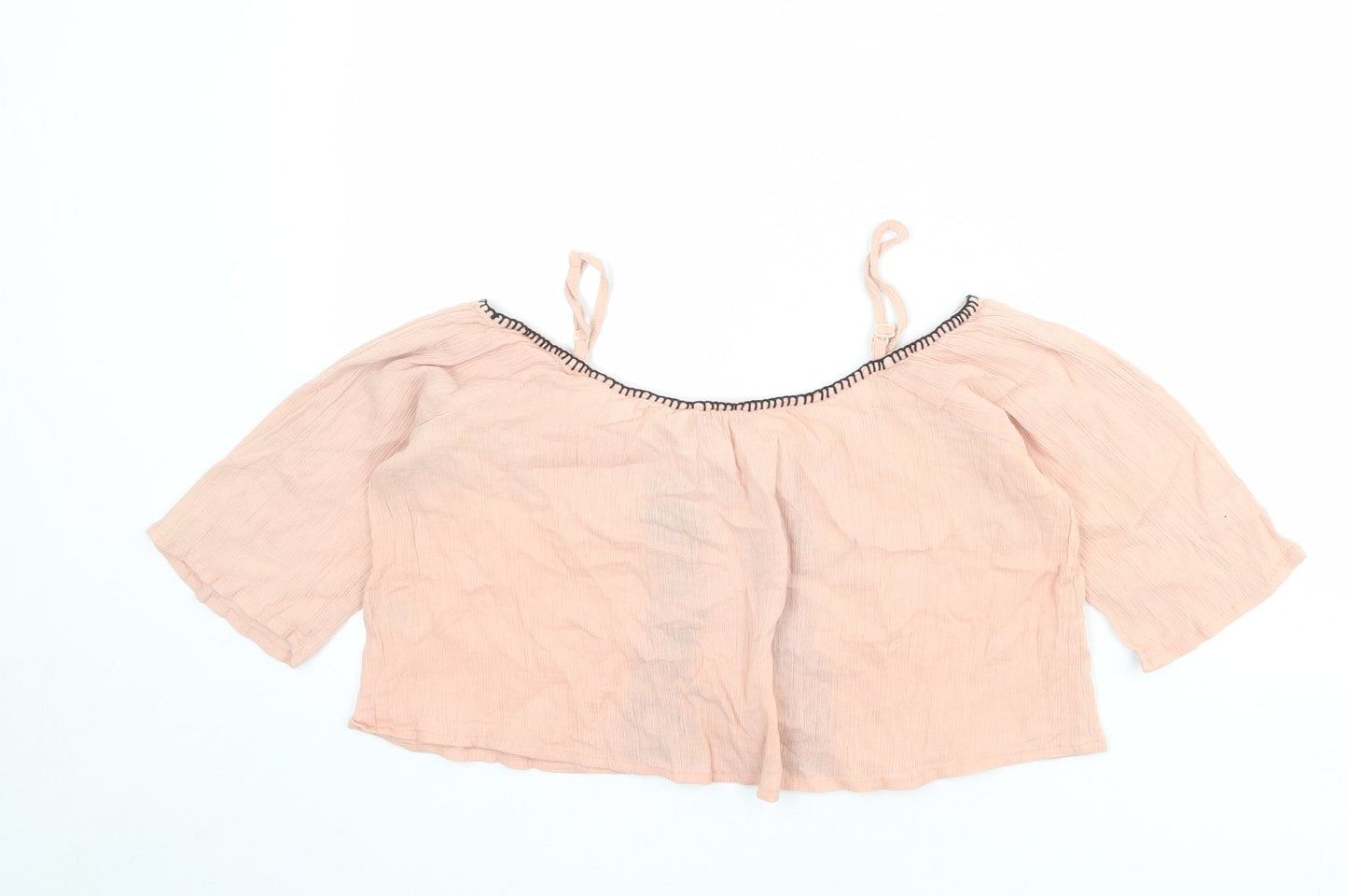 ASOS Womens Pink Cotton Basic Blouse Size 8 Off the Shoulder