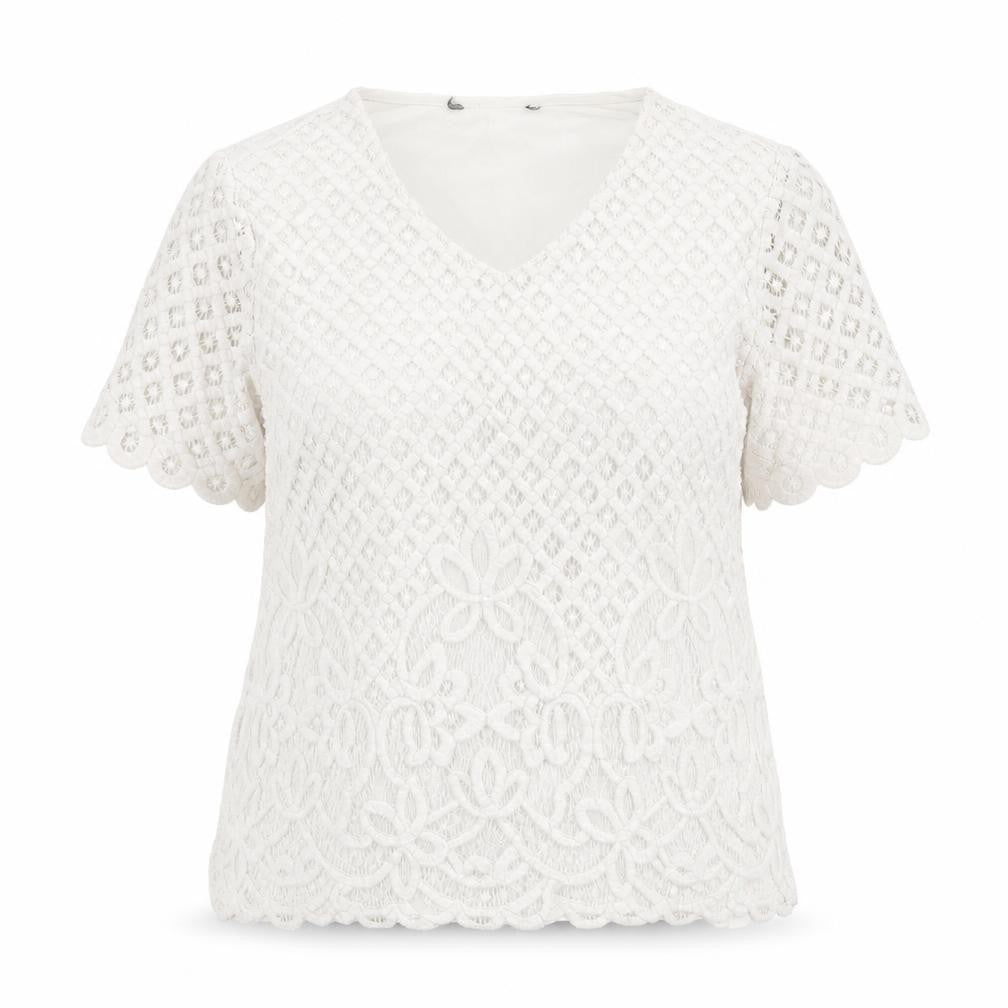 Bonmarché Womens Ivory Polyester Basic Blouse Size 20 V-Neck