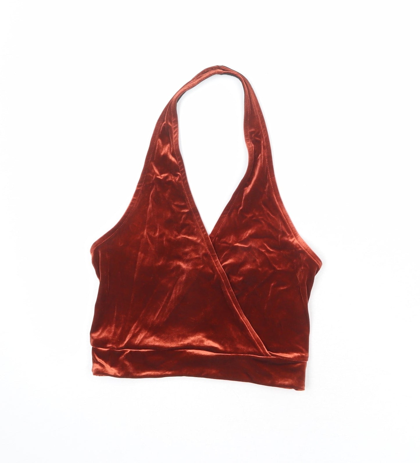 Cooperative Womens Orange Polyester Cropped Tank Size XS Halter