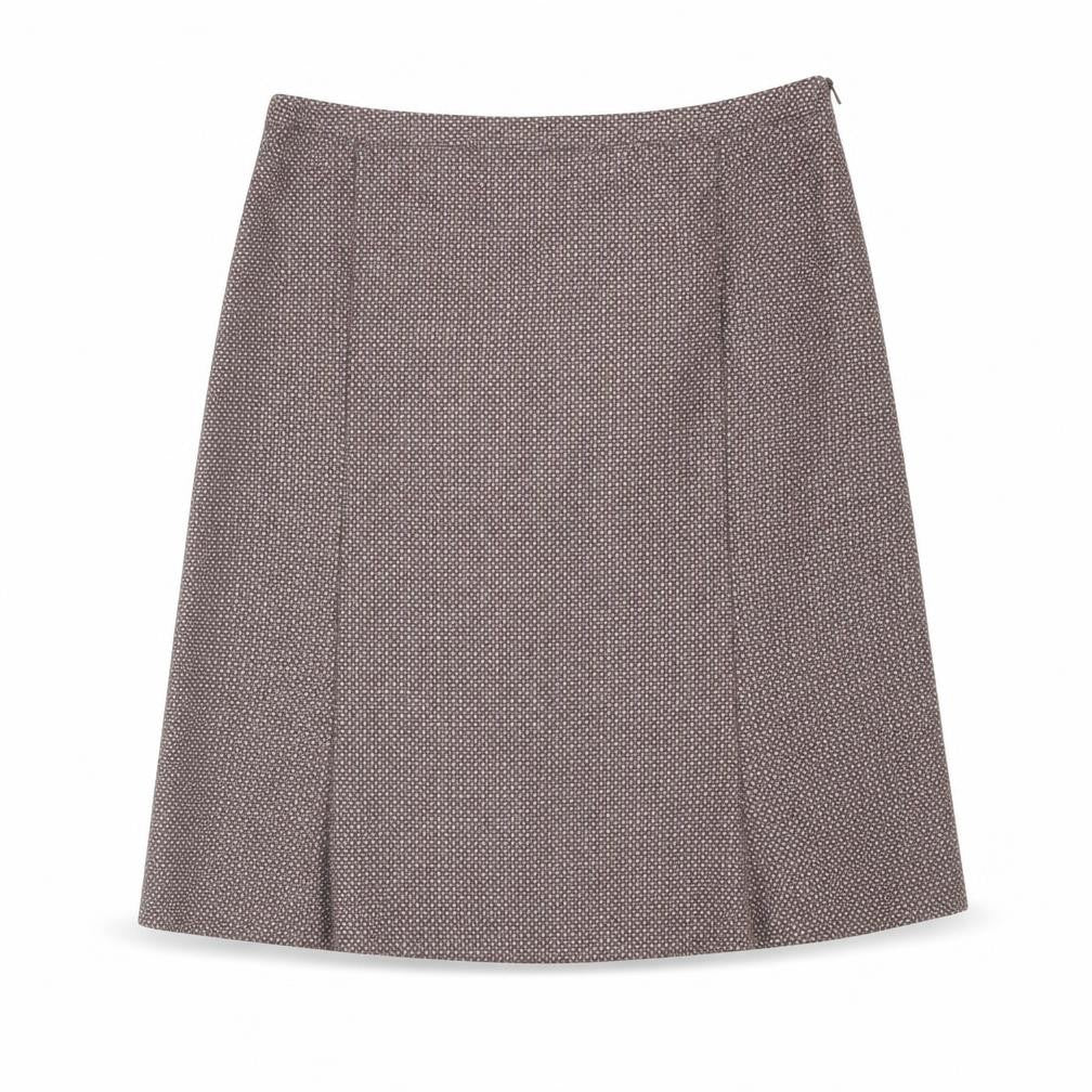 Oasis Womens Brown Geometric Wool A-Line Skirt Size 12 Zip