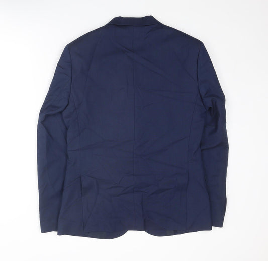 Marks and Spencer Mens Blue Polyester Jacket Suit Jacket Size 38 Regular