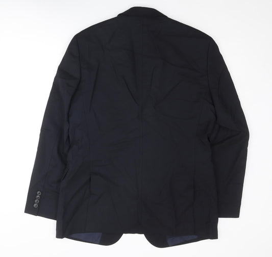 Boss Mens Blue Wool Jacket Suit Jacket Size 40 Regular