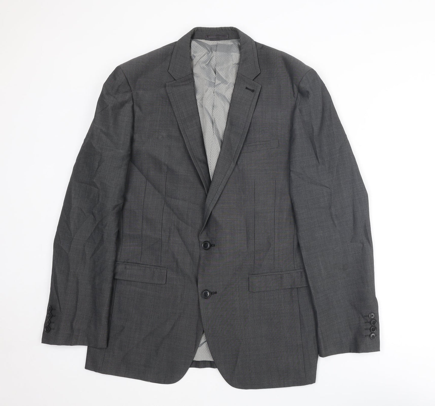 NEXT Mens Grey Wool Jacket Suit Jacket Size 40 Regular
