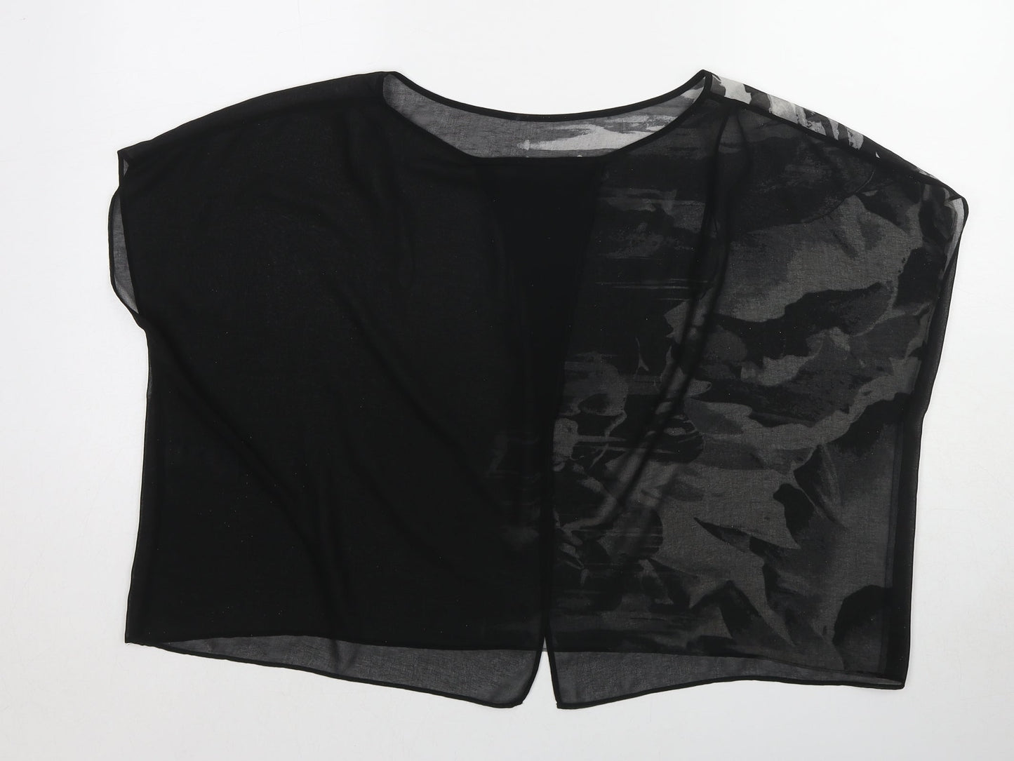 Mint Velvet Womens Black Geometric Polyester Basic Blouse Size 12 Boat Neck