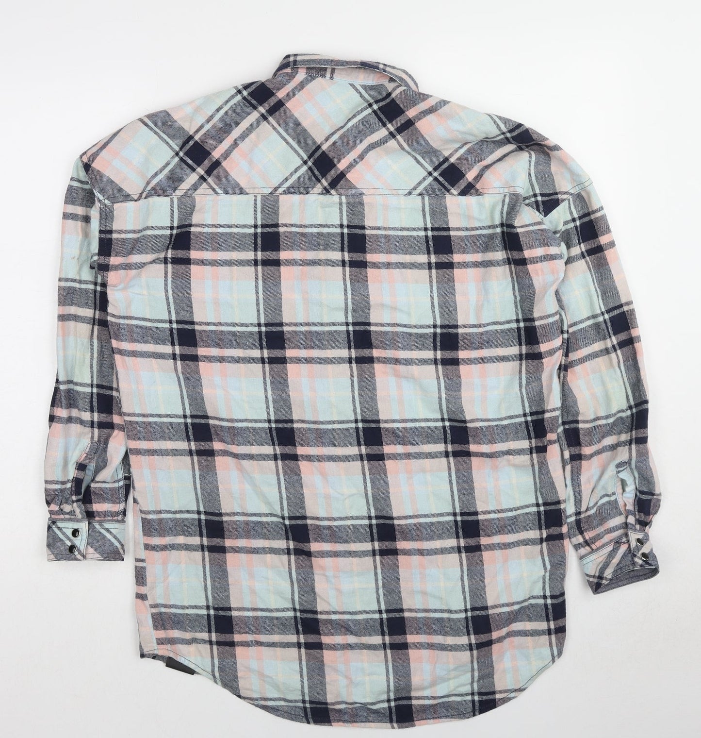Only Womens Multicoloured Plaid Cotton Basic Button-Up Size 10 Collared