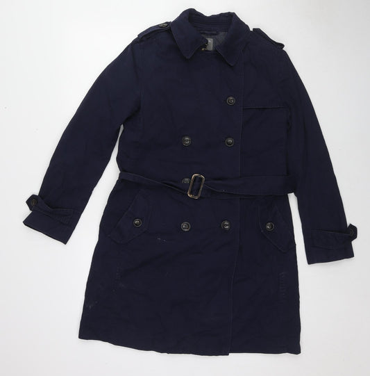 Gap Womens Blue Pea Coat Coat Size S Button