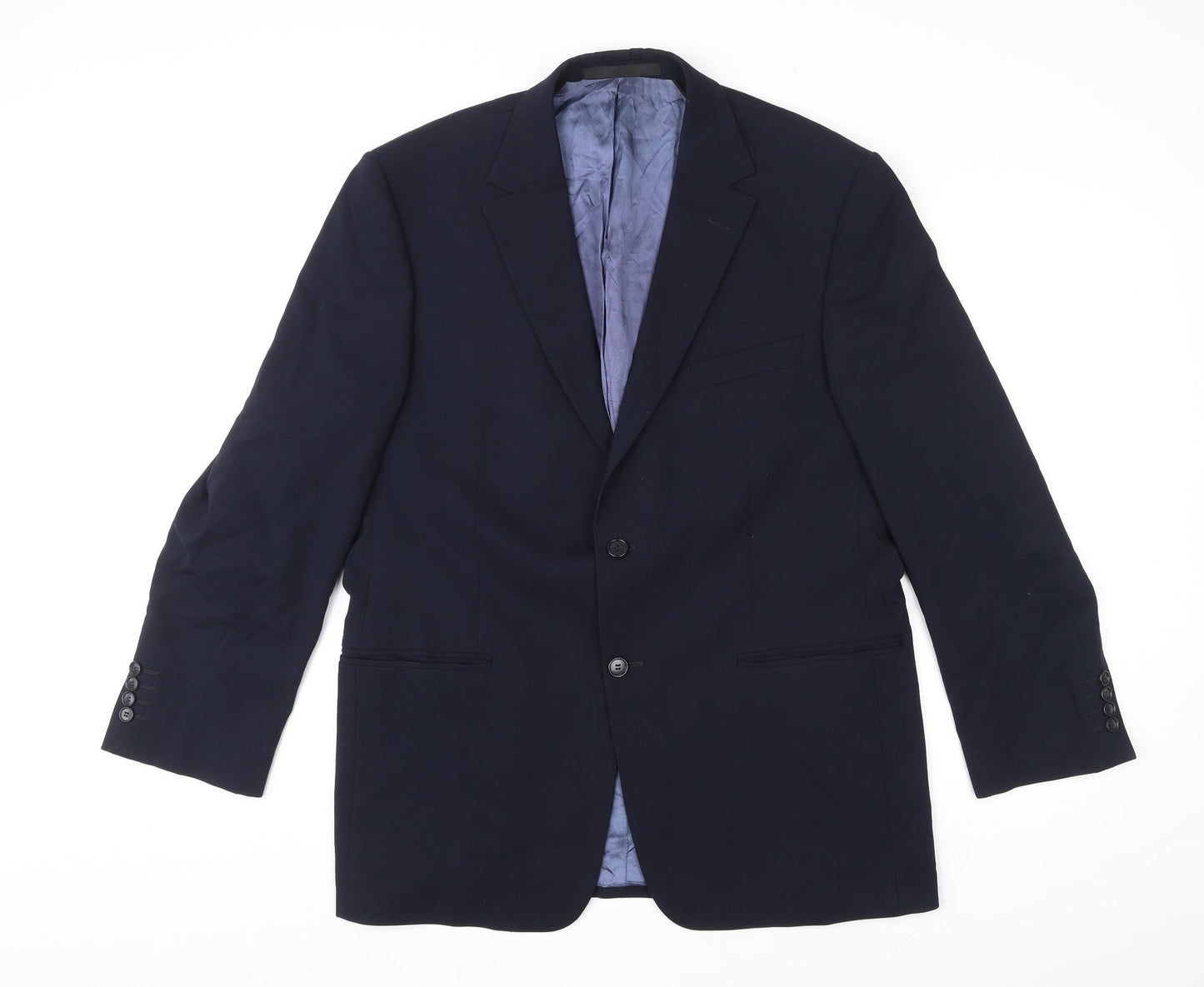 Marks and Spencer Mens Blue Wool Jacket Suit Jacket Size 42 Regular