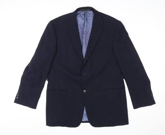 Marks and Spencer Mens Blue Wool Jacket Suit Jacket Size 42 Regular