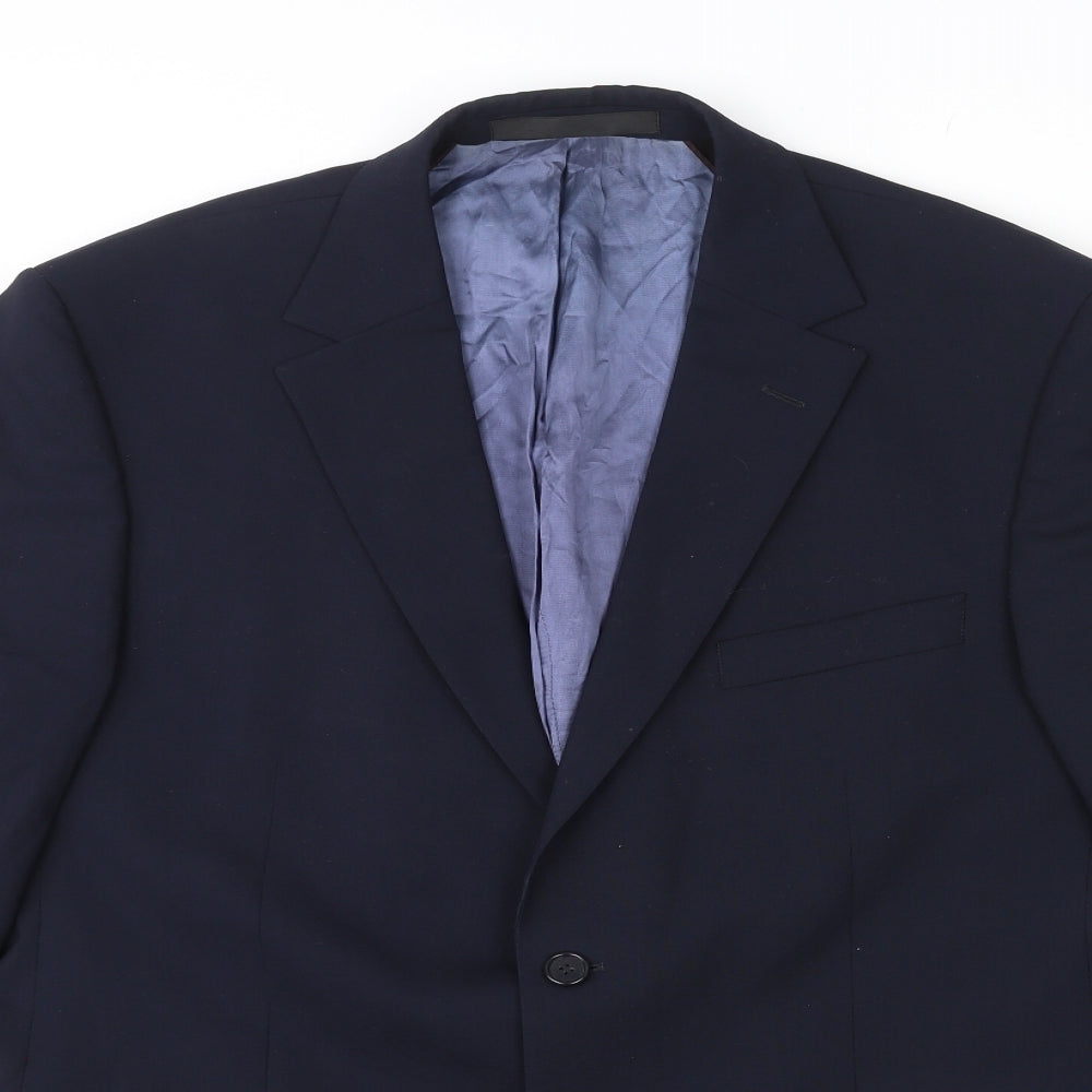Marks and Spencer Mens Blue Wool Jacket Suit Jacket Size 42 Regular
