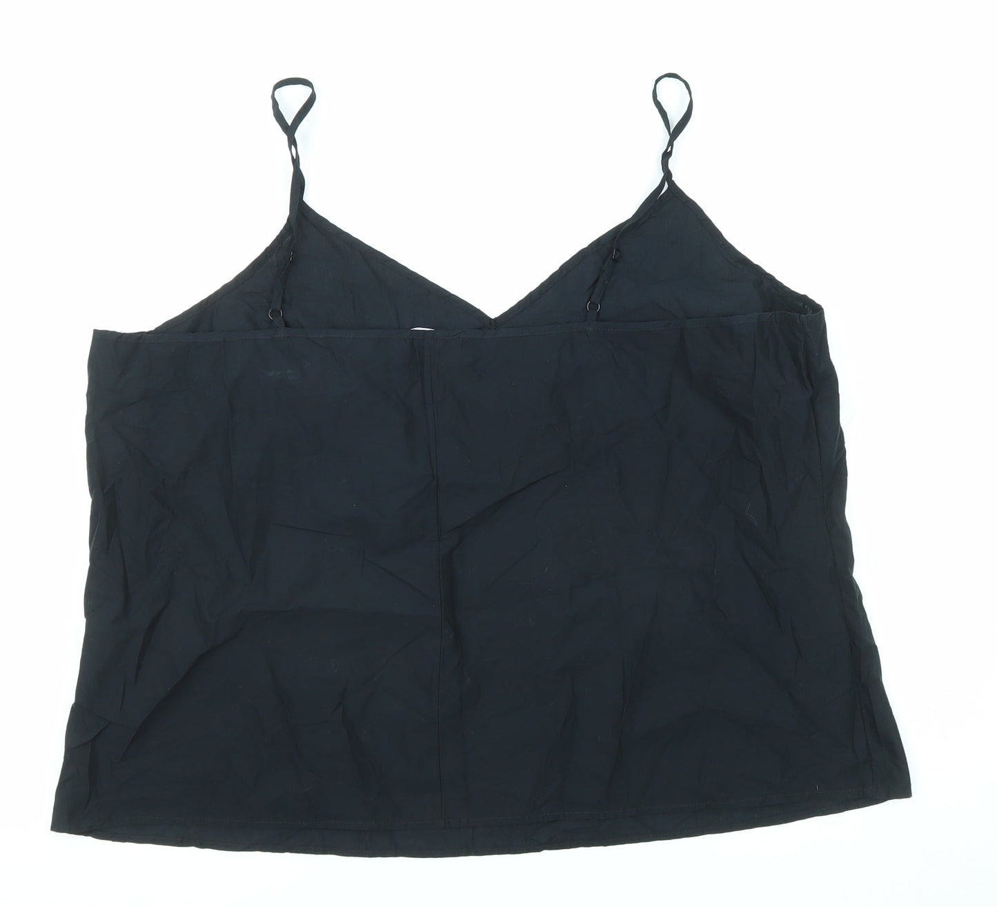 Marks and Spencer Womens Blue Cotton Basic Tank Size 20 V-Neck