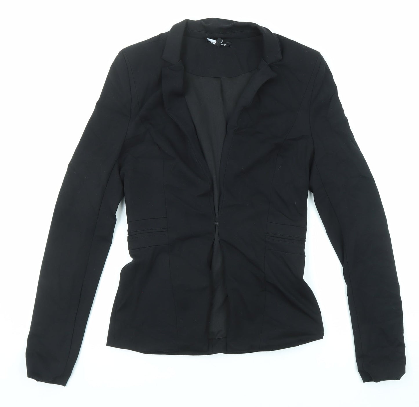 Bring on the night Womens Black Jacket Blazer Size M Hook & Eye