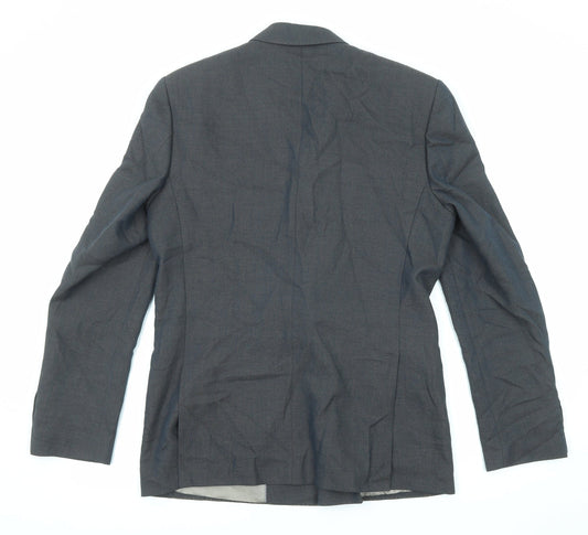 River Island Mens Grey Polyester Jacket Suit Jacket Size 40 Regular