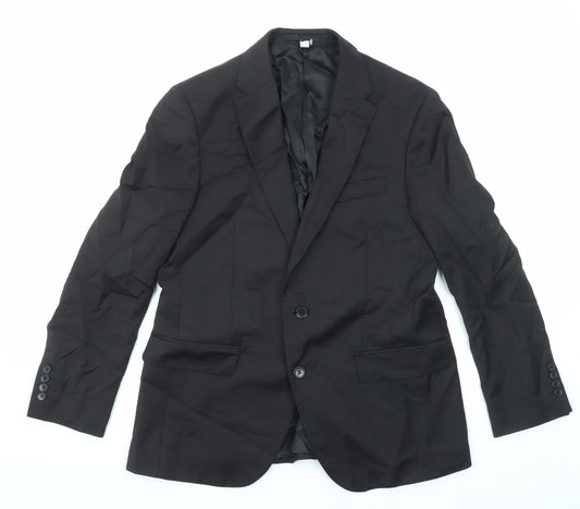Marks and Spencer Mens Black Polyester Jacket Suit Jacket Size 40 Regular