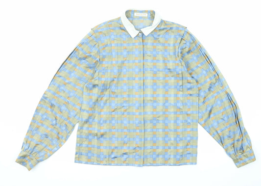 Ravens Womens Multicoloured Check Polyester Basic Button-Up Size 12 Collared