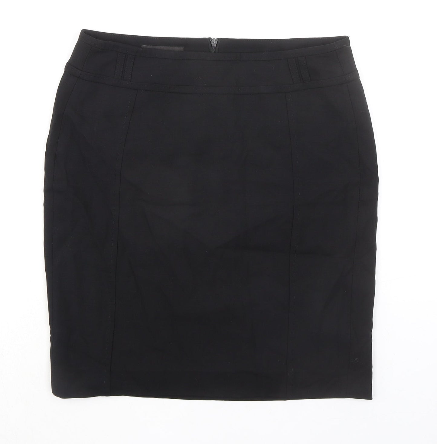 Claudia Strater Womens Black Wool Straight & Pencil Skirt Size 8 Zip