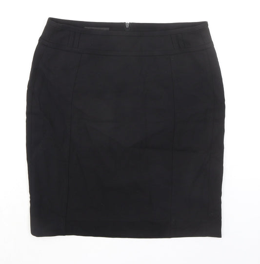 Claudia Strater Womens Black Wool Straight & Pencil Skirt Size 8 Zip