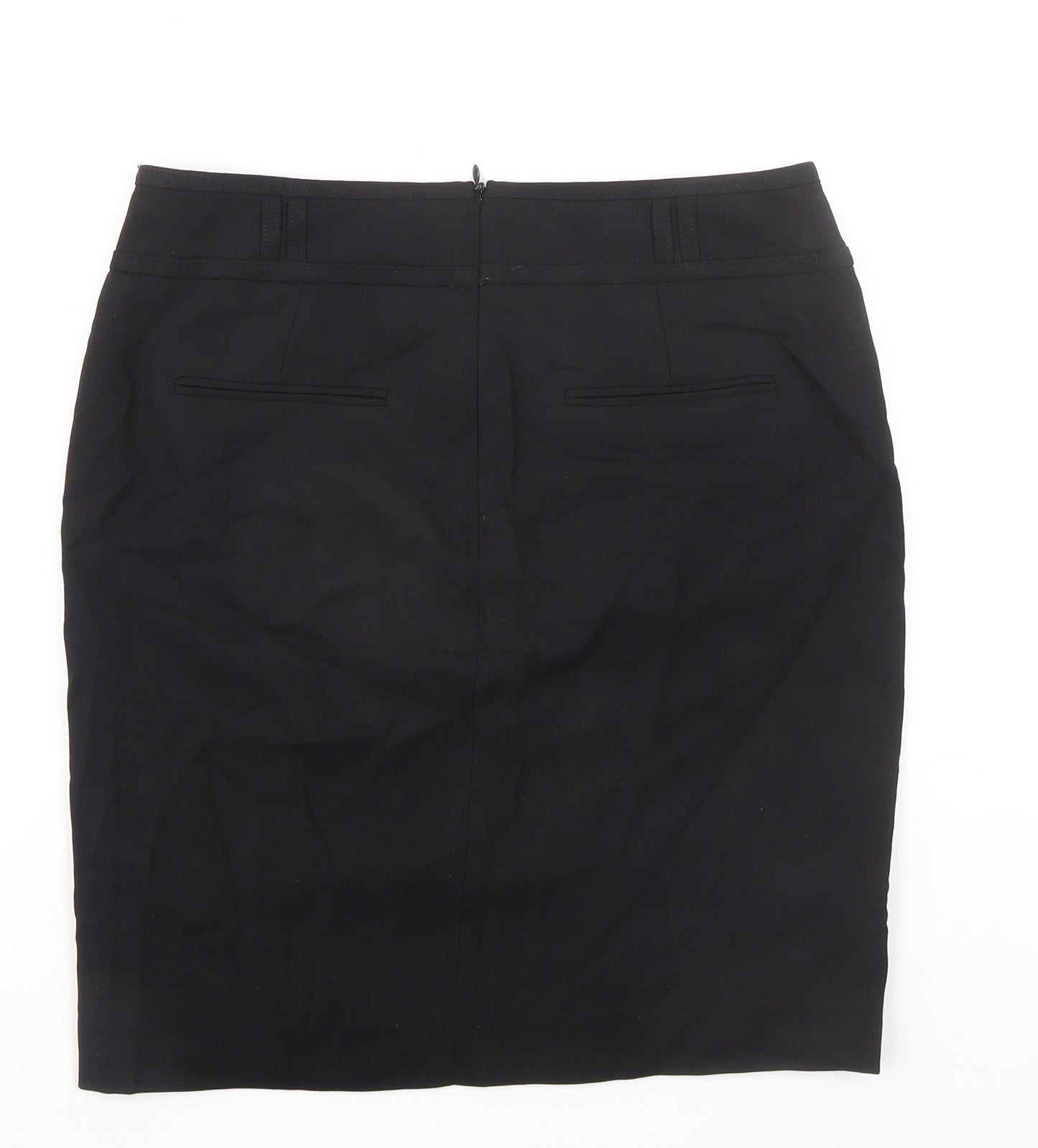 Claudia Strater Womens Black Wool Straight & Pencil Skirt Size 8 Zip