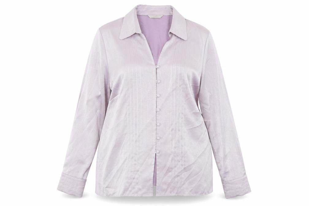 Marks and Spencer Womens Purple Polyester Basic Button-Up Size 16 Collared