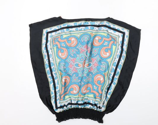 Julien Macdonald Womens Multicoloured Geometric Polyester Basic Blouse Size 14 Round Neck