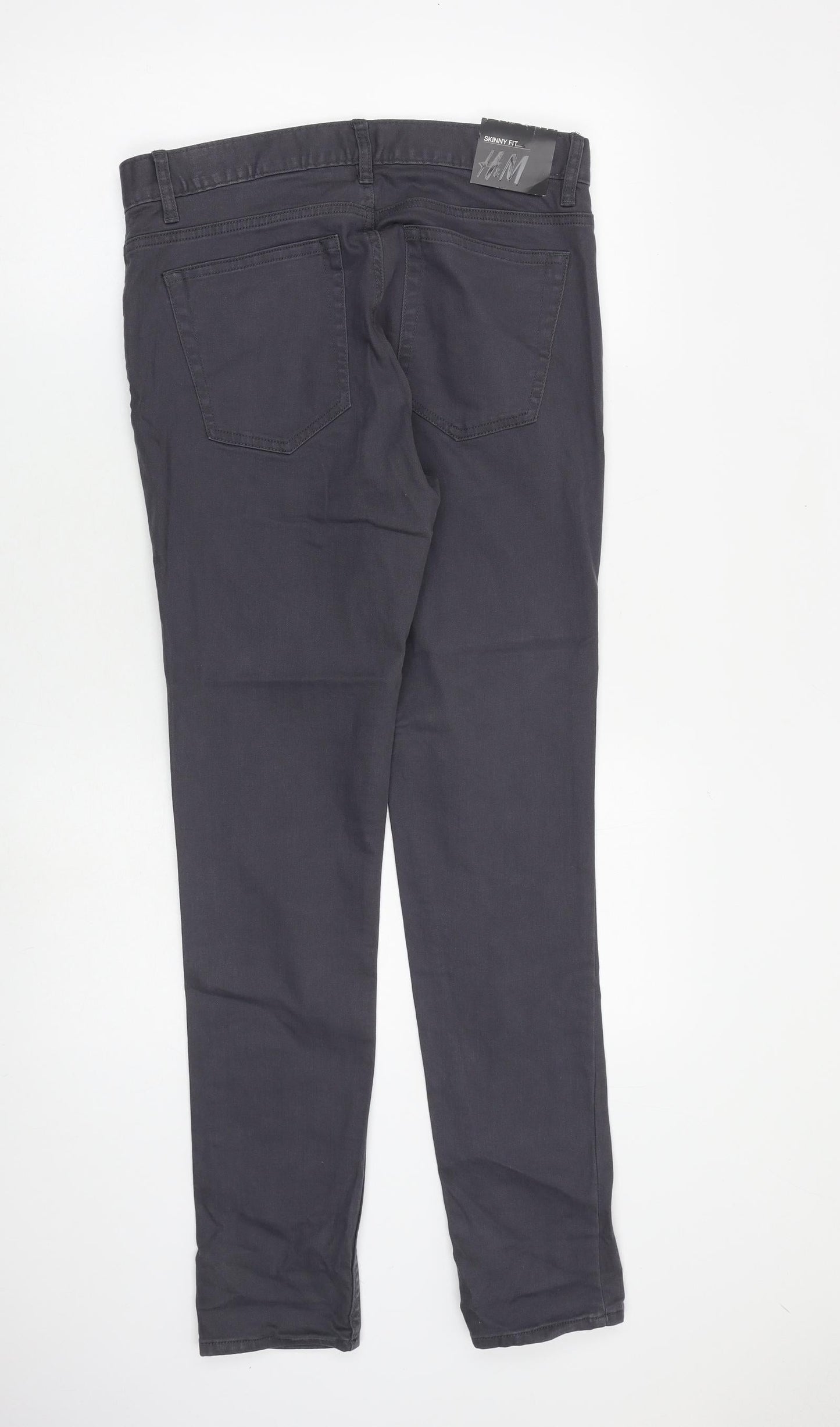 H&M Mens Grey Cotton Skinny Jeans Size 30 in L31 in Slim Zip