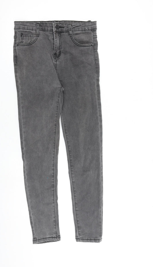 Jeans Wear Womens Grey Cotton Skinny Jeans Size 26 in L26 in Regular Zip