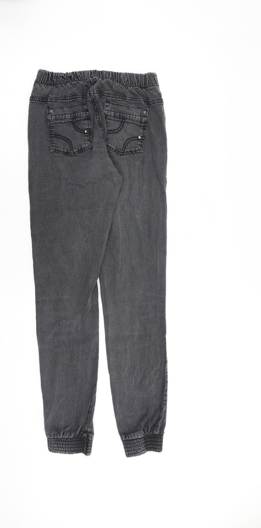 Denim & Co. Womens Grey Cotton Tapered Jeans Size 12 L29 in Regular