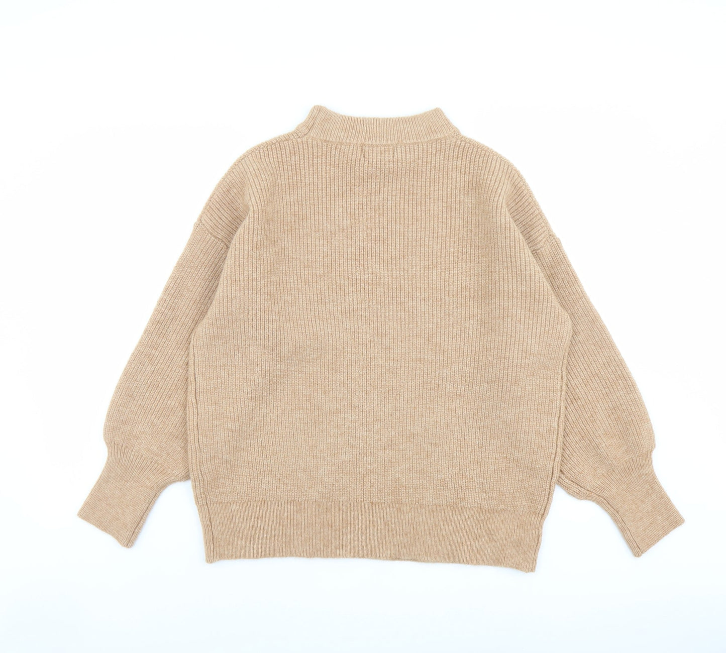 Friends Like These Womens Beige Round Neck Acrylic Pullover Jumper Size 14 - Keyhole neck