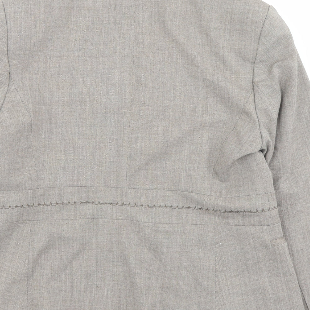 Marks and Spencer Womens Beige Polyester Jacket Blazer Size 16 - Stitch Detail