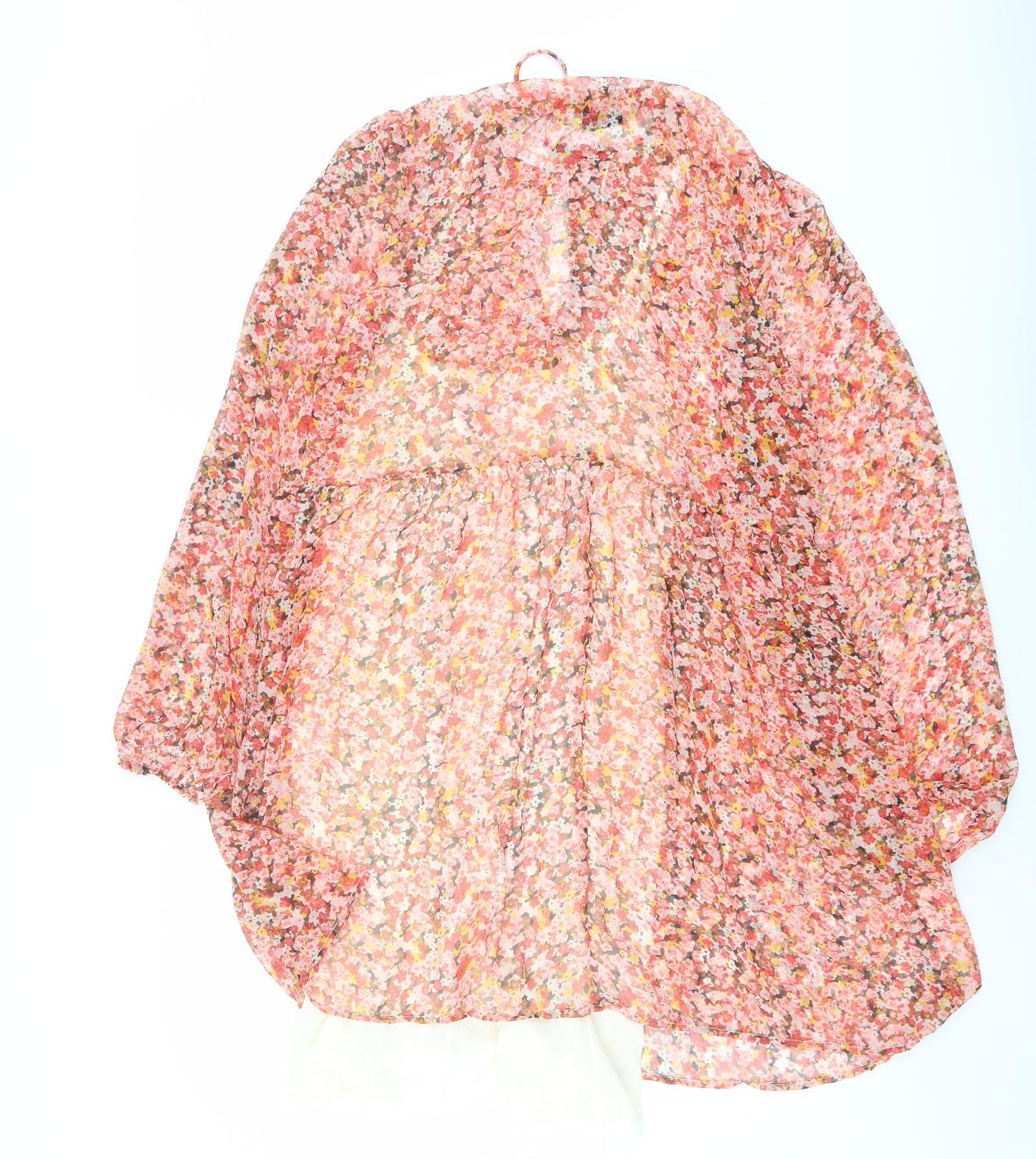 Stradivarius Womens Multicoloured Floral Polyester Trapeze & Swing Size L Round Neck Tie