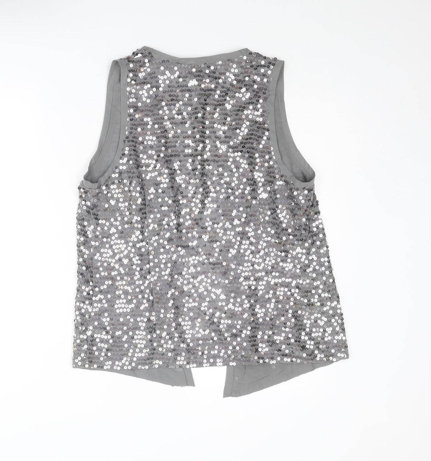 Isabella Oliver Womens Silver Polyester Basic Blouse Size M V-Neck