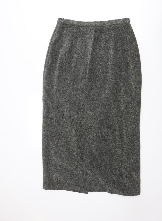 Richards Womens Grey Cotton Straight & Pencil Skirt Size 14 Zip