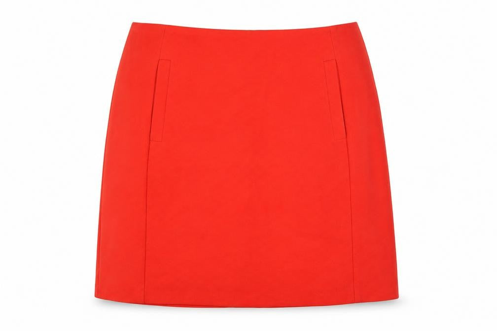 Marks and Spencer Womens Orange Polyester A-Line Skirt Size 12 Zip