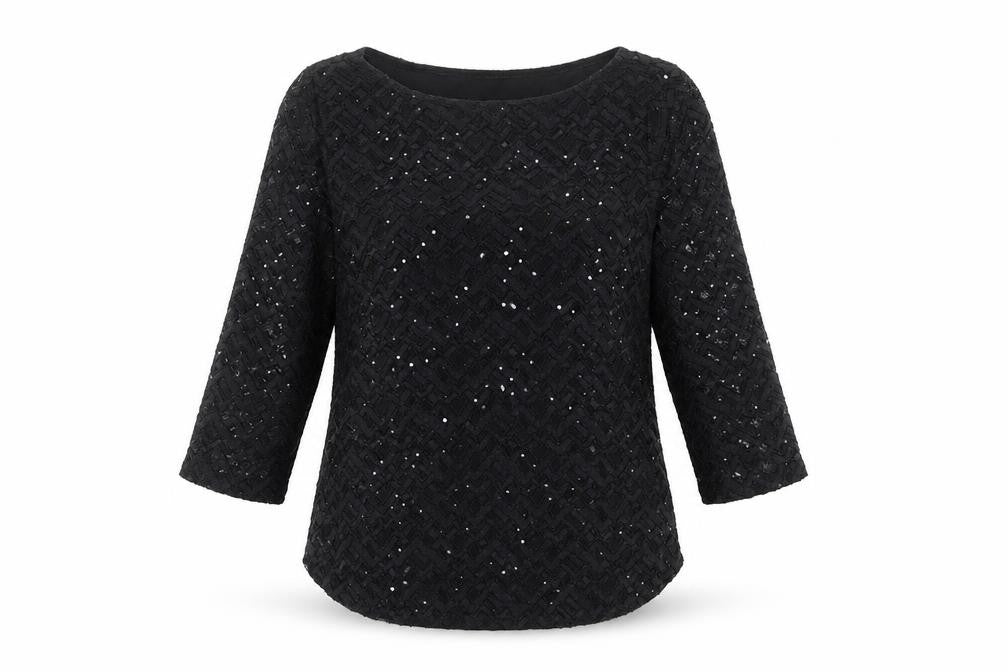 Per Una Womens Black Polyester Basic Blouse Size 12 Boat Neck