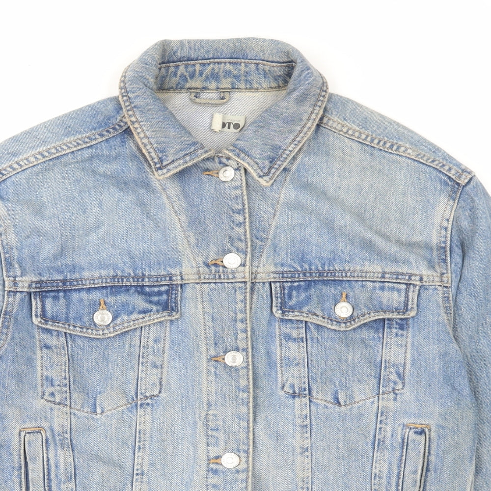 Topshop Womens Blue Jacket Size 8 Button