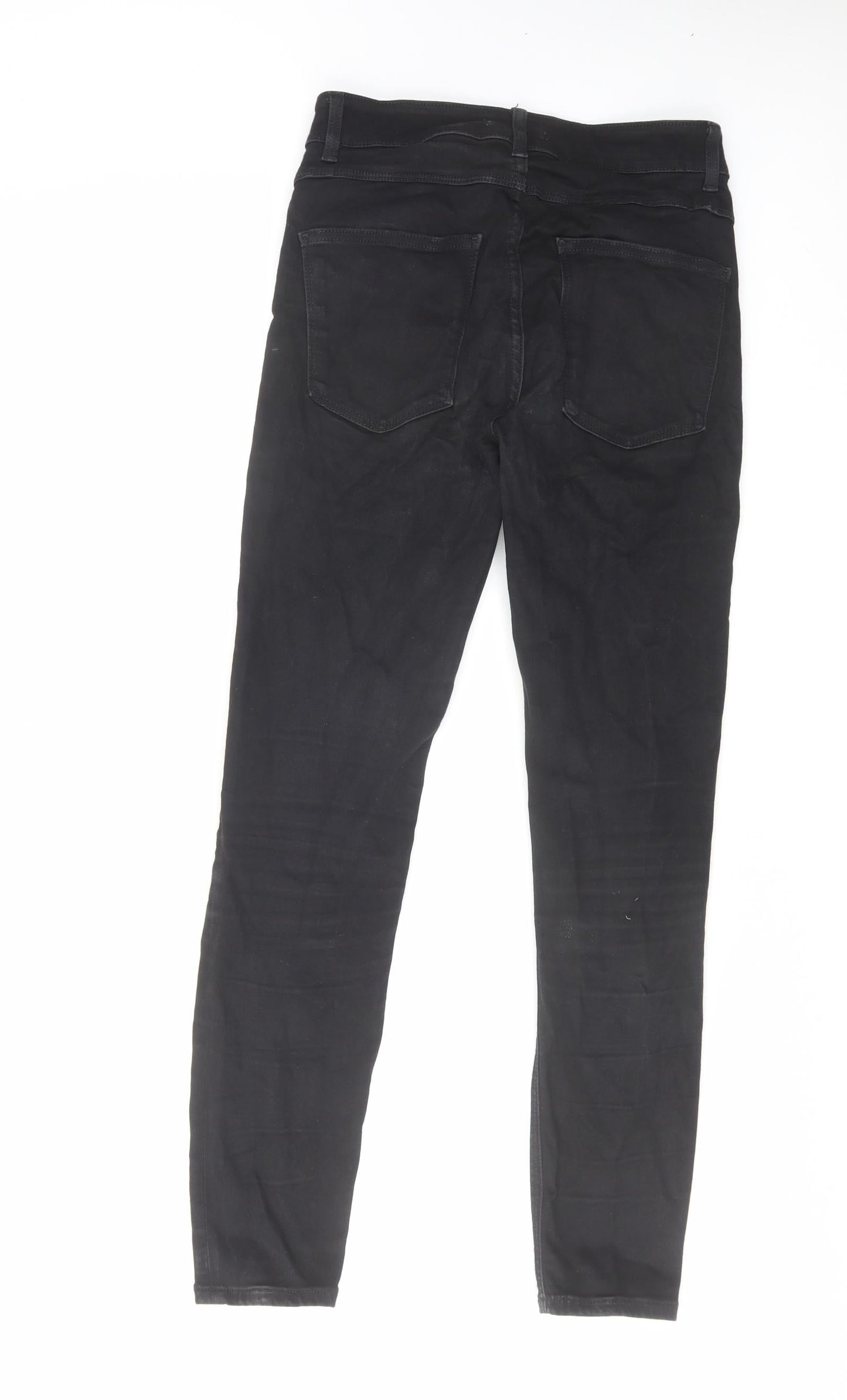 Zara Womens Black Cotton Skinny Jeans Size 8 L27 in Regular Zip